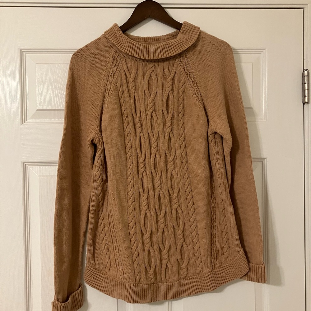 Talbots Camel Cable Knit Sweater
